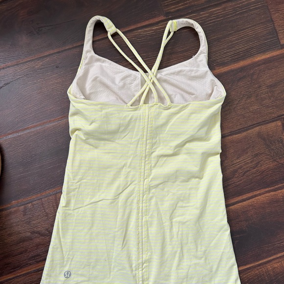 Yellow Tank Top with Built in Sports Bra - Picture 2 of 3
